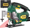 TECCPO 6.5 Amp 3000SPM Corded Jig Saw with Laser Guide, Variable Speed Dial (1-6),6pcs Blades - TAJS01P
