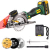 POPOMAN 20V Max 4-1/2" Cordless Circular Saw, 4.0Ah Battery,4,500RPM Compact Circular Saw with Laser, Fast Charger, 3 Blades for Wood, Plastic, Soft Metal and Tile Cuts - MTW510B