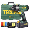 TECCPO Impact Wrench, 4.0Ah Battery Cordless Impact Wrench, Max Torque 350Nm(3100In-lbs), 1/2" All-metal Hex Chuck,  0-2000RPM Variable Speed, 3Pcs Driver Impact Sockets, Toolkit Included - TDIW01P