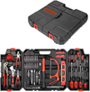 TECCPO Tool Set,  89PCS Household Tool Kit, Hand Tool Kit with Hammer, Wrenches, Precision Screwdriver Set, Pliers, Flex Shaft, Acccessories and Toolbox - MTH200