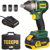 TECCPO Impact Wrench, Brushless 20V MAX Cordless Impact Wrench, 4.0Ah Li-ion Battery, 1/2 Inch, 300 Ft-lbs(400N.m) Max, 3 Variable Speed Wrench, 1 hour Fast Charger, 3 Sockets, Tool Box - BHD850B