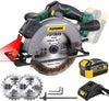 Cordless Circular Saw, 4300 RPM, 20V 4.0Ah Battery, Fast Charger, 2 x Blade(6-1/2"), Adjustable Cutting Depth 2-1/16"(90°), 1-3/8"(45°), Laser & Base Plate Adjustable - MTW300B