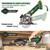 TECCPO 18V Cordless Mini Circular Saw with Laser Guide, 115mm Compact Circular Saw, 3400 RPM, 2.0Ah Battery, 1H Charger, Ideal for Cutting Wood, Plastic and Metal - MTW80B