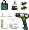 TECCPO 60Nm Brushless Cordless Drill, 18V Hammer Drill, 13mm Chuck, 2 * 2.0Ah Batteries, 30min Quick Charger, 35pcs Accessories, Variable Speed-TDHD02P