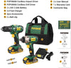 POPOMAN Drill Combo Kit, 20V 1600In-lbs Impact Driver, 398ln-lbs Cordless Drill, 1H Fast Charging, 2x2.0Ah Batteries, LED Work Light,2PCS Accessories for Drilling Wood, Metal and Plastic - BHD620B